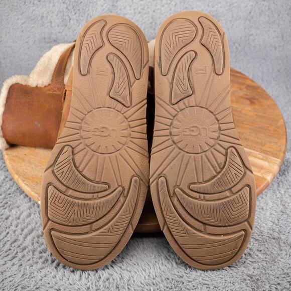 UGG Boots Womens 9 Becket Snow Brown Leather Waterproof Buckled Comfort 1005380 - Picture 6 of 8